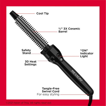Revlon Long Lasting Loose Curls Curling Brush Iron, 3/4"