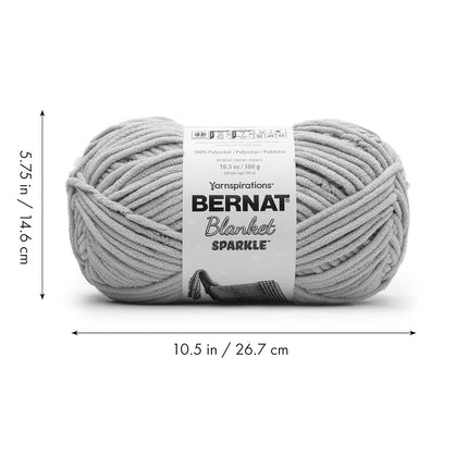 Bernat Blanket Sparkle White Yarn - 2 Pack of 10.5oz/300g - Polyester - #6 Super Bulky - 220 Yards - Knitting & Crochet