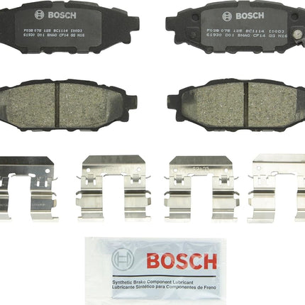 BOSCH BC1114 QuietCast Premium Ceramic Disc Brake Pad Set - Compatible with Select Subaru BRZ, Crosstrek, XV Crosstrek, Forester, Impreza, Legacy, Outback, WRX; REAR