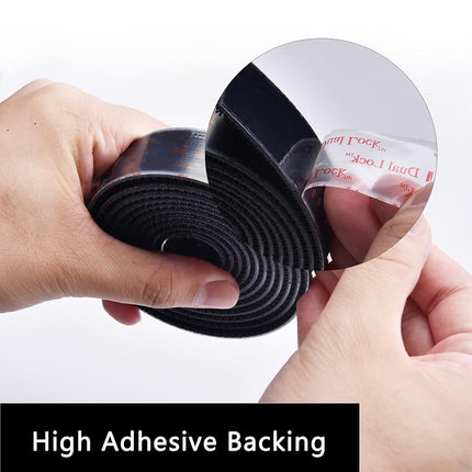 Bulina Dual Lock SJ3550 25mm x 1.2m Black 1 Pack Reclosable Fastener Mounting Tape Interlocking Mushroom Shaped Strong Adhesive Hook Lock Sticy Tape for Indoor and Outdoor(DB25120)
