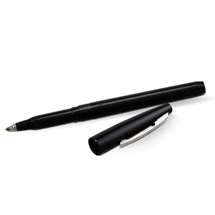 Bolígrafo Pentel Rolling Writer Stick, punta mediana, 0.40 mm, barril/tinta negra, 12 unidades (R100-A)