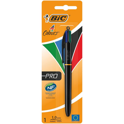 BIC 4 Colours Pro Ballpoint Pen in Blister Pack