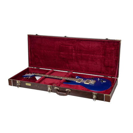 Crossrock Electric Guitar Case fits PRS SE Standard Solid Body, Wooden Hard-Shell, Sponge Lining, Metal Feet, Storage Space - Rectangular, Brown (CRW620PRSEBR-R)