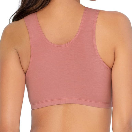 Fruit of the Loom Women's Built Up Tank Style Sports Bra, Heather Grey/Dusk/Blushing Rose, 50 Plus