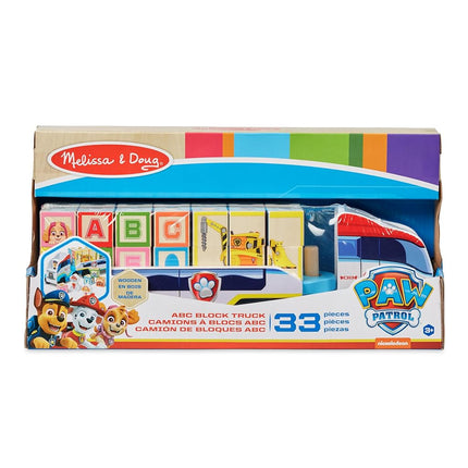 Melissa & Doug PAW Patrol Toy Truck with Alphabet & Number Wooden Building Blocks, Kids Toys for Girls and Boys Age 3+, PAW Patrol Toys, Play Vehicles Gift for 3 Year Old Boy or Girl