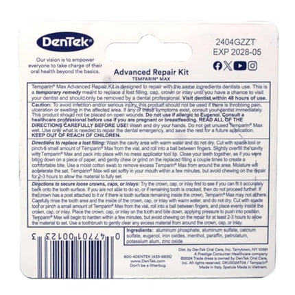 DenTek Temparin Max Advanced Dental Repair Kit, 13+ Repairs