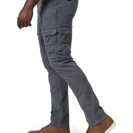 Wrangler Authentics Men's Regular Tapered Cargo Pant, Pewter, 34W x 32L