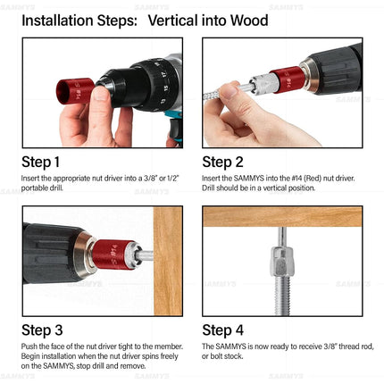 Everflow 8015925-25 GST 3 1/2" Vertical Threaded Rod Anchor Designed for Wood, Steel with Zinc Finish 1/4 x 3 Screw Length (25 Pack), Pack of 25