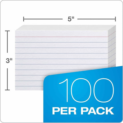 Oxford Ruled Index Cards, 3" x 5", White, 10 Packs of 100 (31EE)