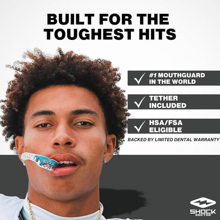 Shock Doctor Gel Max Power Mouth Guard, Flavored Sports Mouthguard for Football, Lacrosse, Hockey, Basketball, Flavored Mouth Guard, Youth & Adult, Youth, Kool-Aid Cherry