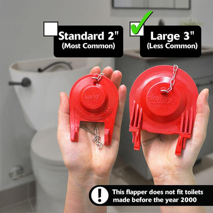 Korky 3062BP Toilet Flapper, Red Toilet Flusher