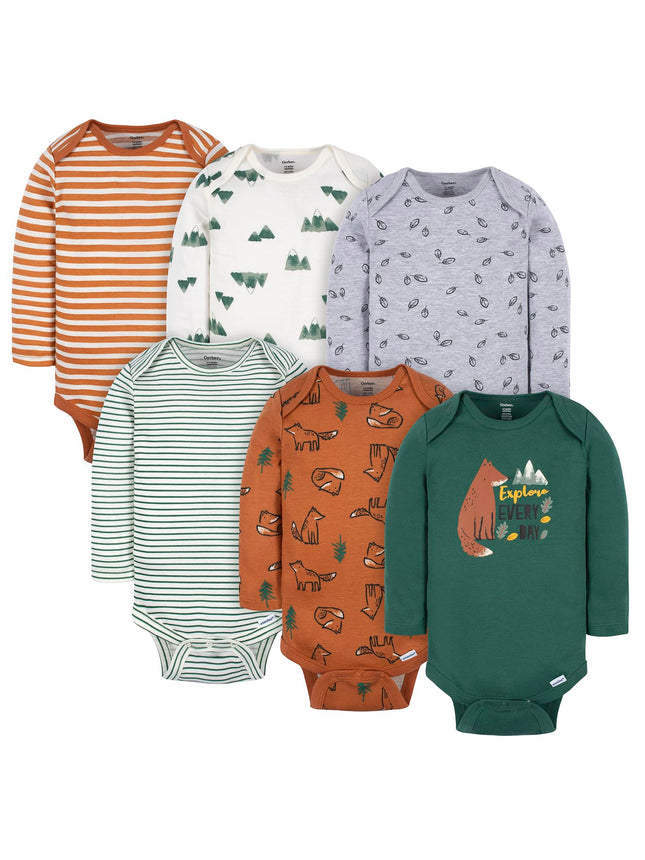 Gerber Baby Boys 6-pack Long-sleeve Onesies Bodysu