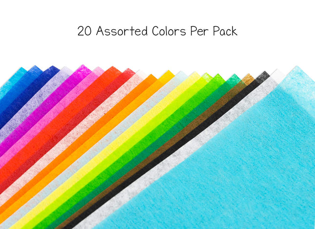 Hygloss Bleeding Tissue Assortment, 12 x 18-Inch, 20 Assorted Colors, 50 Sheets per Pack, 2-Packs (100 Sheets Total)