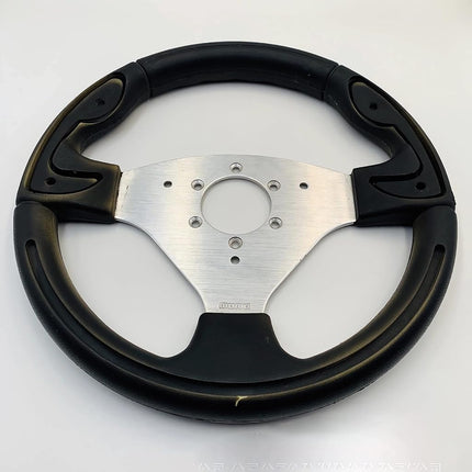 10.5inch/27cm Kart Steering Wheel - 3 Spokes Quick Release Off-Road Cart Steering Wheel Interior With Holes For Go Kart Beach Kart Replacement Vehicle Universal (10.5inch/27cm - Black)