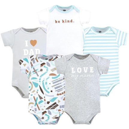 Hudson Baby Unisex Baby Cotton Bodysuits, Neutral Abstract, 18-24 Months