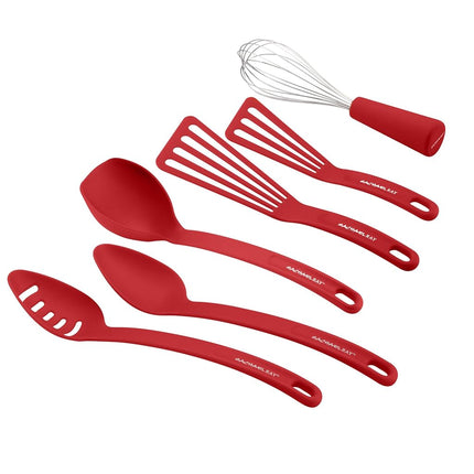 Rachael Ray Nylon Nonstick Tools Set, Red, 6-Piece, Tools and Gadgets