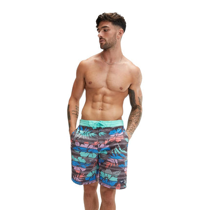 Speedo Bañador de Hombre Largo hasta la Rodilla Tipo Boardshort Bondi de Rayas, 20" Maison Floral