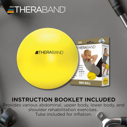 THERABAND Mini Ball, Small Exercise Ball for Yoga, Pilates, Abdominal Workouts, Shoulder Therapy, Core Strengthening, At-Home Gym & Physical Therapy Tool