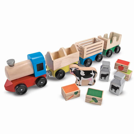 MELARQT Melissa & Doug Wooden Farm Train Toy Set (E-Commerce Packaging)