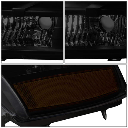 DNA MOTORING HL-OH-CSA07-BK-SM-AM Par de faros compatibles con Chevy Tahoe Suburban 1500 del 07 al 14 / Avalanche Suburban 2500 del 07 al 13, Negro/Ahumar/Ámbar
