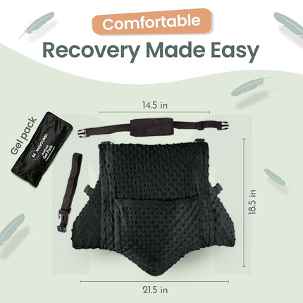 MOYOAMA 2 Pcs Hysterectomy Pillow Set - Incl 1 Gel Pack for Soothing Relief - Hysterectomy Recovery Must Haves After C Section,Post Surgery Pillow,Abdominal Surgery Recovery Pillow,Hysterectomy Gifts
