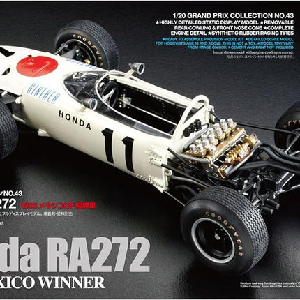 TAMIYA 20043-000 Fahrzeug 20043 1:20 Honda RA272-Faithful Replica, Building, Plastic, Crafts, Hobby, Model Kit, Assembly, Unpainted, Unvarnished, Mittel