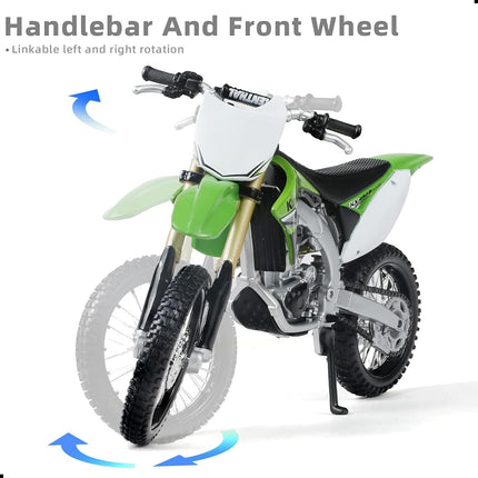 RISOPEN 1:12 Dirtbike Toy Model Motorcycle for Kawasaki KX450F Green