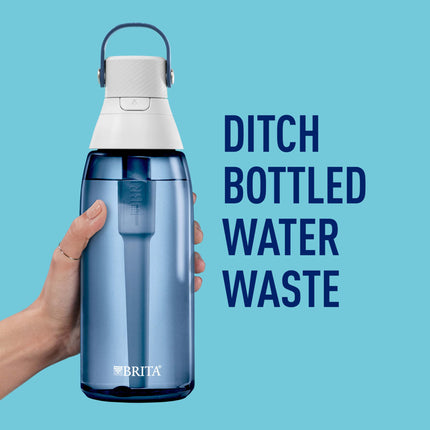 Botella de agua Brita aislada con filtro y pajita, reutilizable, plástico sin BPA, diseño Night Sky, 1 litro