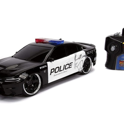 Jada Toys Hyperchargers Heat Chase Radio Control Vehicle - Twin Pack with USB Charging (2Piece), 1: 16 Scale, 2015 Dodge Charger SRT Hellcat & 2017 Ford Gt