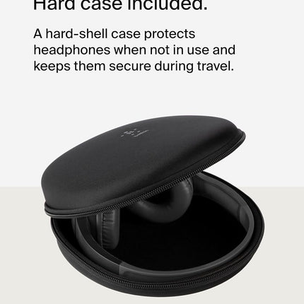 Belkin SoundForm Mini Kids Wireless Headphones w/Built-in Microphone, 30H of Playback Time, Fun Stickers, & Case - Over-Ear Headsets for Online Learning, School, iPhone, iPad, Galaxy, & More - Black
