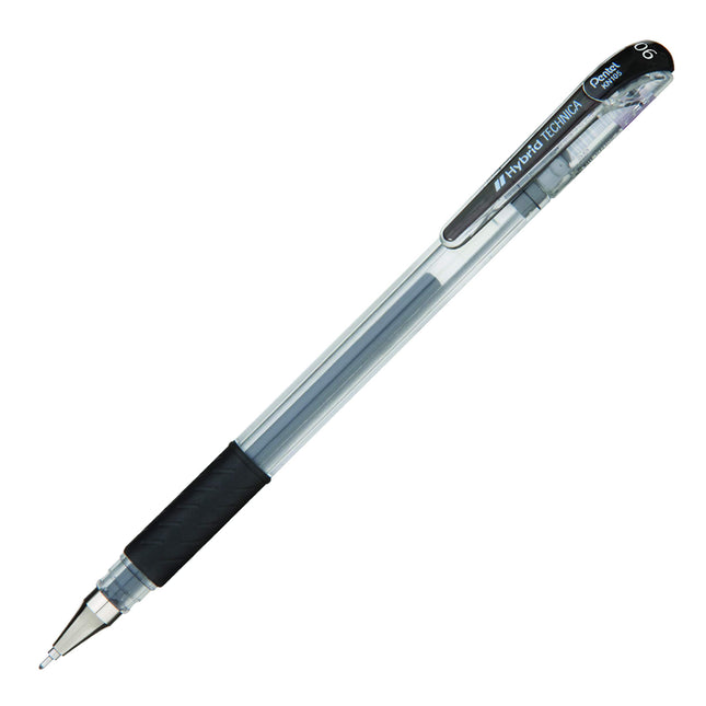 Pentel Arts Hybrid Technica 0.6 mm Pen, Fine Point, Black Ink, Box of 12 (KN106-A)