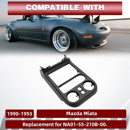 HECASA Marco de tablero compatible con Mazda Miata 1990-1993, repuesto para NA01-55-210B-00, panel de cubierta de salpicadero de control central, plástico negro
