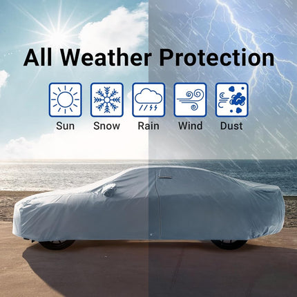iCarCover Fits: [Jaguar XK8 / XKR] 1997-2008 Premium Full Car Cover Waterproof All Weather Resistant Custom Outdoor Indoor Sun Snow Storm Protection Form-Fit Padded Cover with Straps