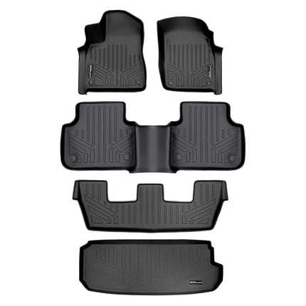 SMARTLINER Tapis de sol sur mesure 3 rangées et tapis de coffre derrière la 3ème rangée pour Audi Q7 / SQ7 2017-2025