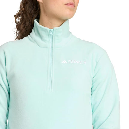 adidas Women's Terrex Multi Essentials Half Zip Fleece Jacket, semi flash aqua, XS