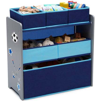 Delta Children 6 Bin Storage Toy Organiser Blue an