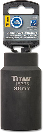Titan 15336 36mm 1/2" Drive 6 Point Axle Nut Socket, 1 Pack