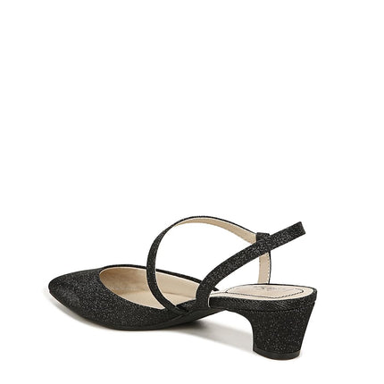 LifeStride Women's, Minimalist Pump, Black Sparkle, 8.5