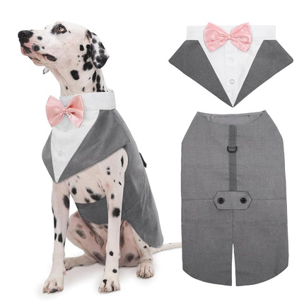Kuoser Dog Tuxedo Dog Suit and Bandana Set, Dogs T