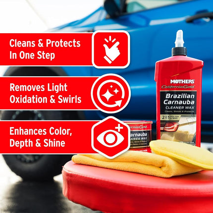 Mothers California Brazilian Carnauba Cleaner Liquid Wax, Gold, 473 Millilitre