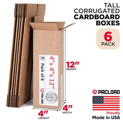 Paclord Lot de 6 grands cartons de déménagement, d'expédition ou de stockage – 10,16 cm (L) x 10,16 cm (l) x 30,48 cm (H) – Approuvé par USPS, UPS, FedEx – Fournitures d'emballage professionnelles