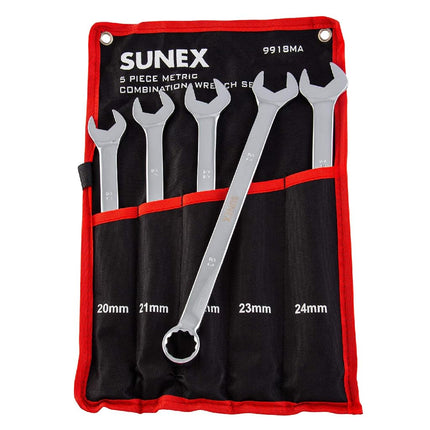 Sunex 9918M V-Groove Metric Combination Wrench Set
