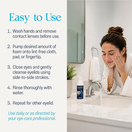 OCuSOFT Original Foaming Eyelid Cleanser - Mild Instant Foam to Remove Oil, Dust, Pollen & Makeup - 1.68 fl oz
