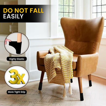 IAMZAY Chair Leg Socks 80 Pcs Black Furniture Leg Covers Floor Protectors