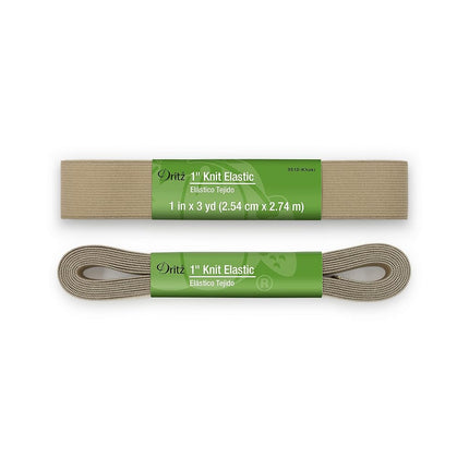 Dritz Elastic, Polyester, Khaki, 1-Inch by 3-Yard