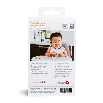 Munchkin� C�est Silicone! Open Training Cup with Straw for Babies and Toddlers 6 Months+, 4 Ounce, Coral