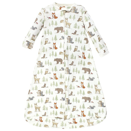 Hudson Baby Unisex Baby Cotton Long-Sleeve Wearable Sleeping Bag, Sack, Blanket, Forest Animals, 18-24 Months