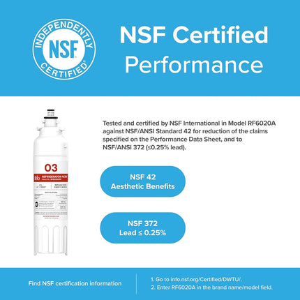 Brio LT800P & ADQ73613401 Water Filter Replacement for LG LT800p, ADQ73613402, ADQ73613408, ADQ75795104, Kenmore 46-9490, LSXS26326S, LMXC23746S, LMXC23746D, NSF 42, 53, 372, & 401 (3 Pack)