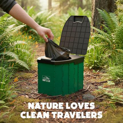 Keystone Peak Portable Camping Toilet – Foldable Travel Potty for Adults | Compact & Sturdy Porta Potty for Camping, Hiking, Car Trips & Emergencies – Comfort Anywhere