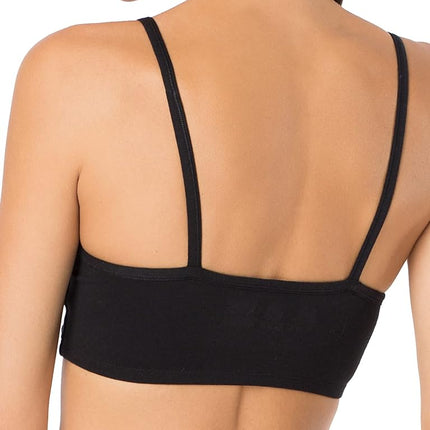 Fruit of the Loom Women's 3 Pack Spaghetti Sports Bra, Black Satin, 42D (Pack of 3)